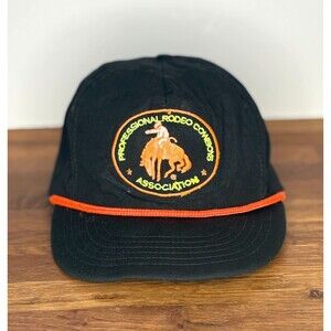 Vintage Professional Rodeo Cowboys Association Hat Cap Adjustable Western Neon